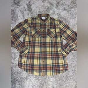 Flylow Shirt Mens Large Plaid snap Up Drywick Outdoor Hiking Long Sleeve Euc